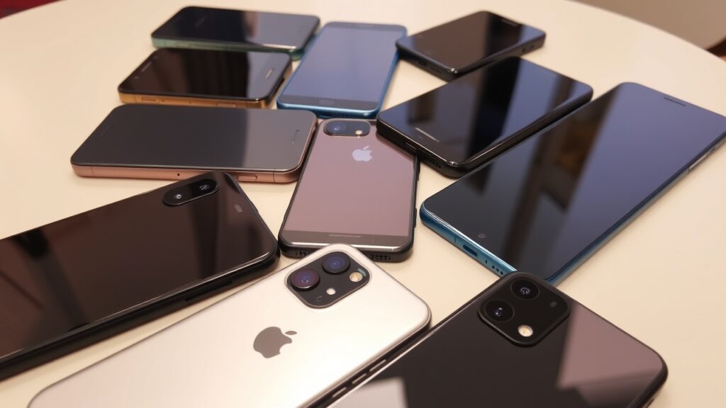 Image of Smartphones on table